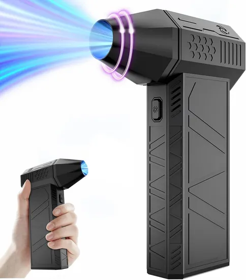 Portable Turbo Jetfan with Rechargeable Battery Electric Air Blower Gun 3 Level Speed Settings for Camping